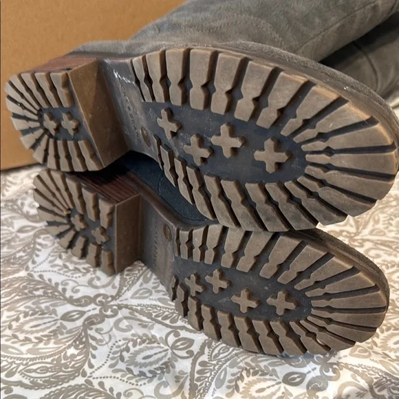 Lucky Brand Gray  Suede HARLEEN Knee-High Boots - Picture 3 of 9